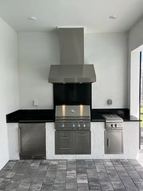A simple outdoor kitchen built in Naples, FL. A simple outdoor kitchen built in Naples, FL.
